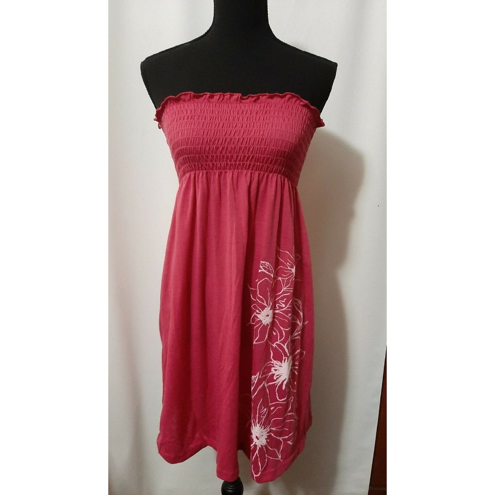 1955 Vintage Strapless Rose w/Flowers Size S Women's Dress